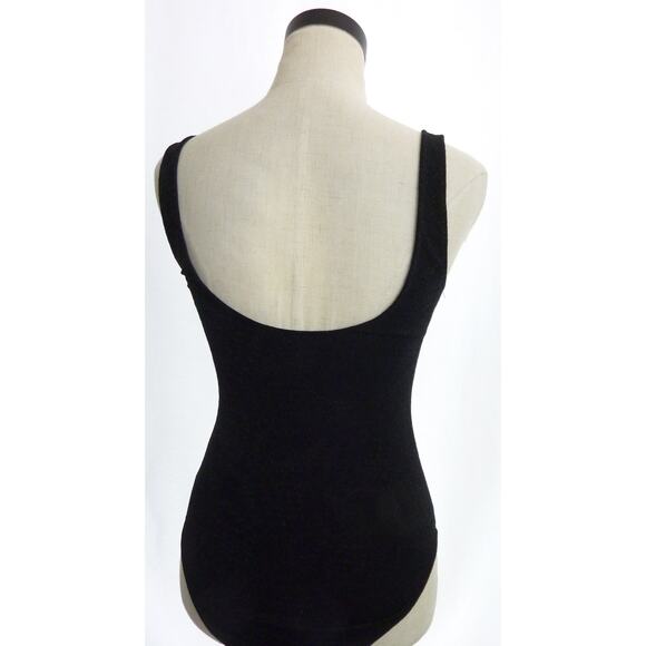 Zara Black Semi Sheer Glitter Sparkle Bodysuit One piece - Picture 3 of 5